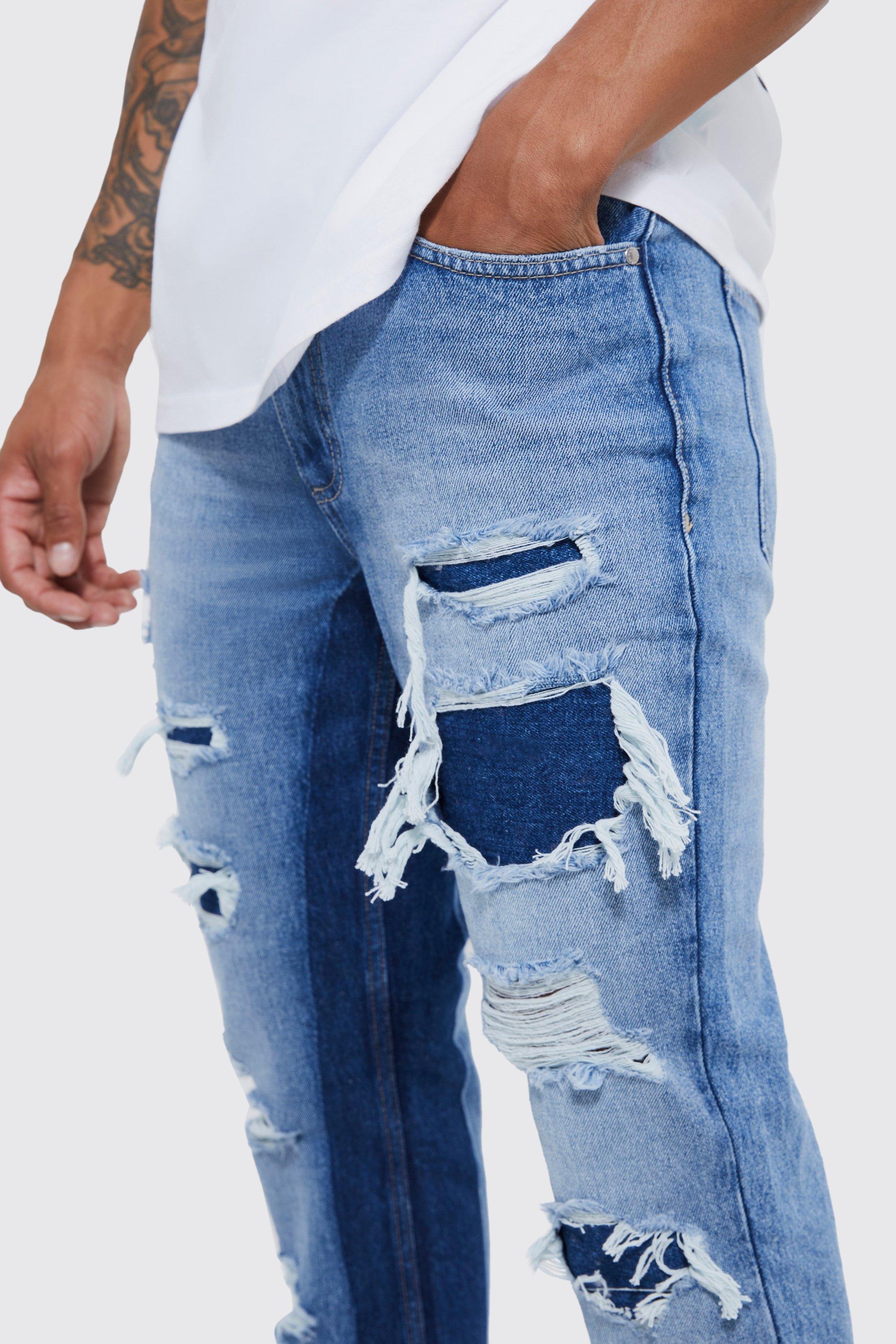 Flare hot sale ripped jeans